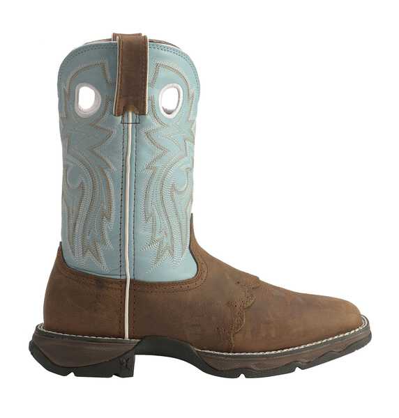 Image #3 - Durango Women's Saddle Western Boots - Broad Square Toe, Bay Apache, hi-res