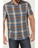 Image #3 - Pendleton Men's Linen Plaid Short Sleeve Button Down Western Shirt , Blue, hi-res