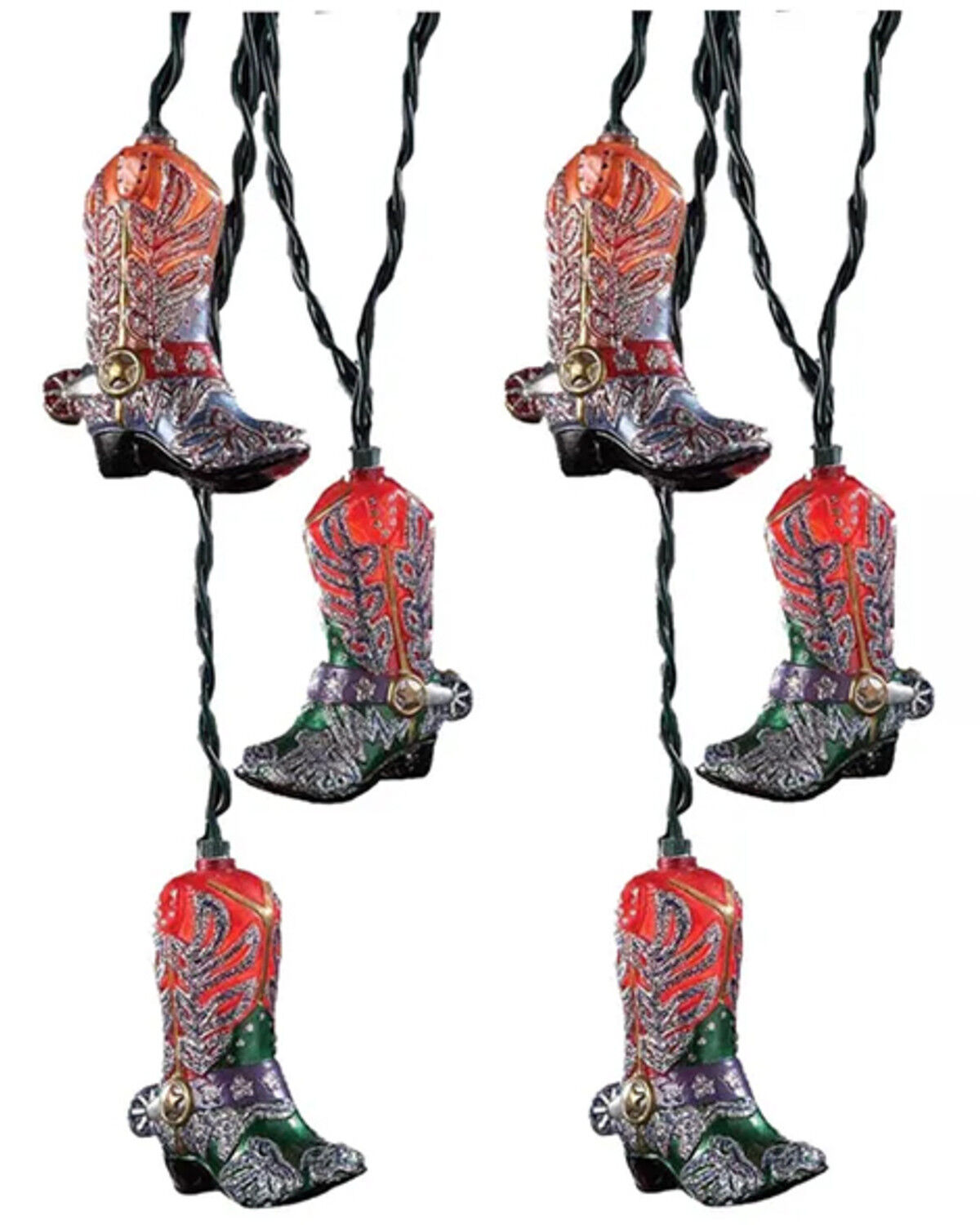 Image #3 - Kurt Adler Cowboy Boot String Light Set; received 6.13km, Multi, hi-res