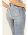 Image #4 - Sneak Peek Women's Light Wash High Rise Distressed Straight Jeans, Blue, hi-res