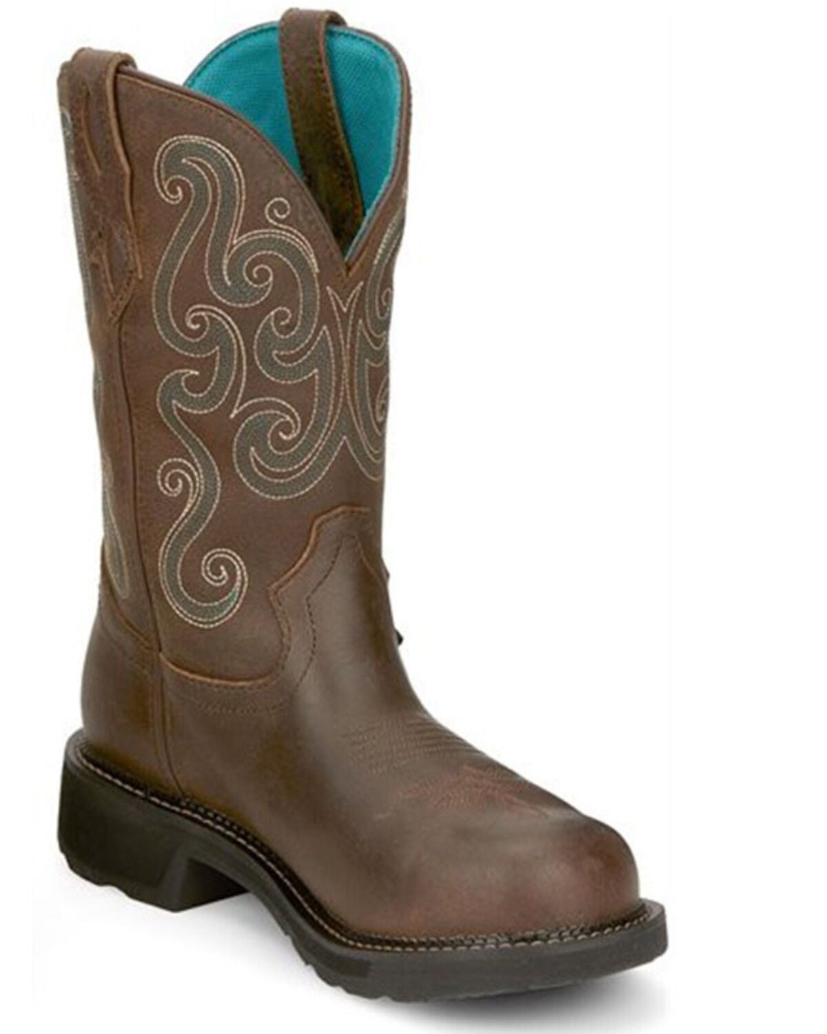 Justin Women's Tasha Waterproof Western Work Boots - Steel Toe, Brown, hi-res