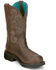Image #1 - Justin Women's Tasha Waterproof Western Work Boots - Steel Toe, Brown, hi-res