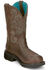 Justin Women's Tasha Waterproof Western Work Boots - Steel Toe, Brown, hi-res
