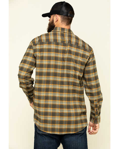 Image #2 - Ariat Men's Olive Rebar Flannel Durastretch Plaid Long Sleeve Work Shirt , Olive, hi-res
