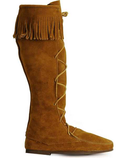 Minnetonka Men's Lace-Up Suede Knee High Boots, Brown, hi-res