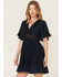Image #2 - Wishlist Women's Solid Lace Trim Mini Dress, Navy, hi-res