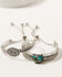 Image #1 - Shyanne Women's Silver Concho & Turquoise Cuff Bracelet Set, Silver, hi-res