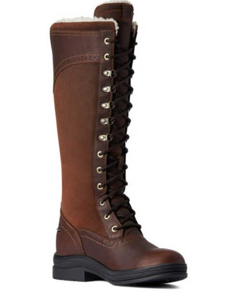 Ariat Women's Wythburn Tall Waterproof Boots - Round Toe, Brown, hi-res