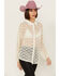 Image #1 - Sadie & Sage Women's Long Sleeve Button-Down Knit Top, Ivory, hi-res
