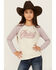 Image #1 - Ariat Girls' Script Baseball Long Sleeve Shirt, Purple, hi-res