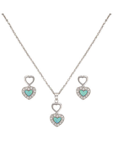 Montana Silversmiths River Lights in Love Jewelry Set, Silver, hi-res
