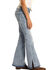 Rock & Roll Denim Girls' Light Wash Split Hem Basic Trouser , Blue, hi-res