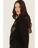 Image #2 - Troll Co Women's Rodeo Graphic Hoodie, Black, hi-res
