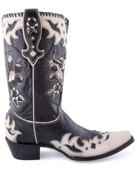 Image #2 - Double D by Old Gringo Women's Dead or Alive Western Boots - Snip Toe , Black, hi-res