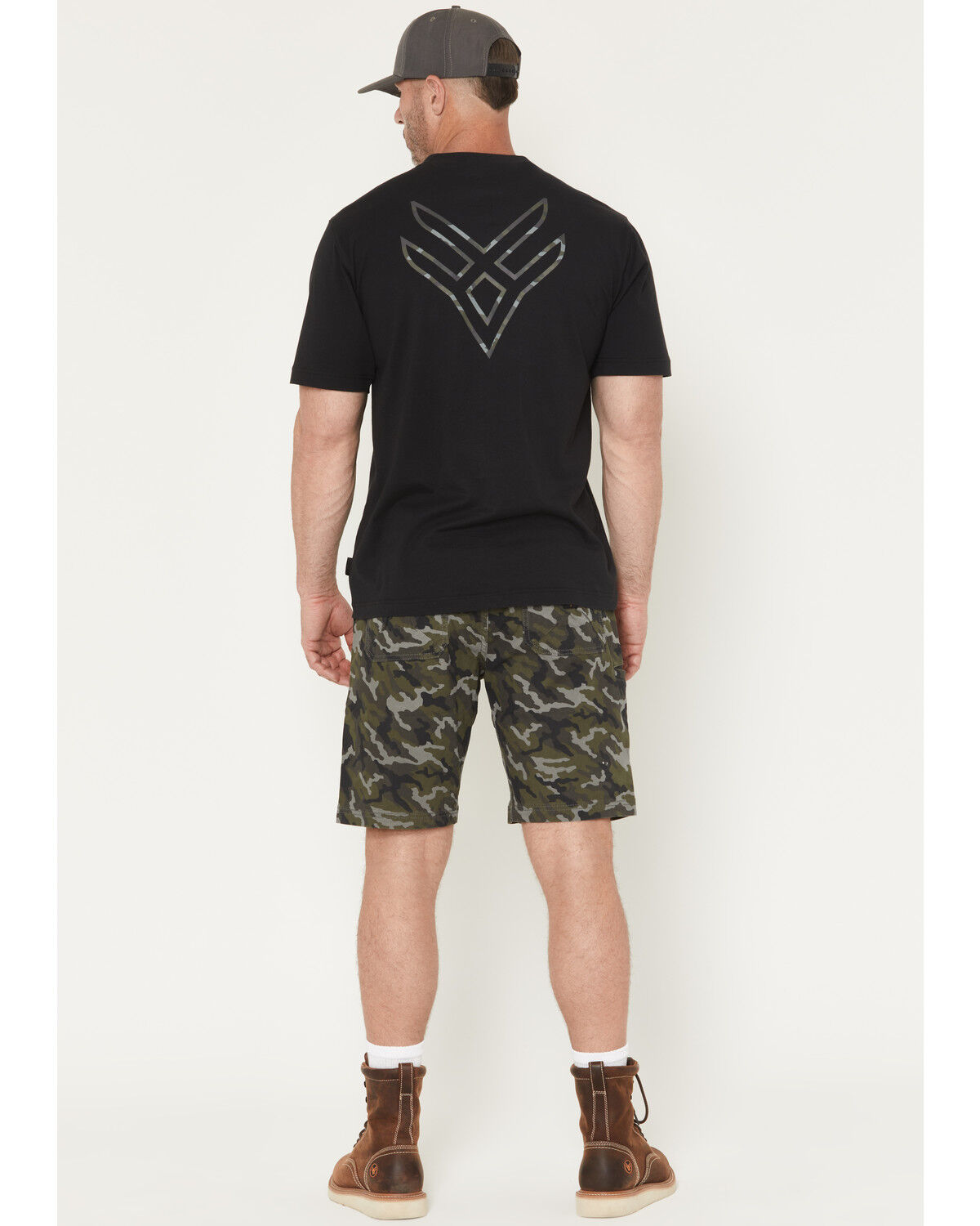 Image #3 - Hawx Men's Chip Camo Print Flat Front Work Shorts, Camouflage, hi-res