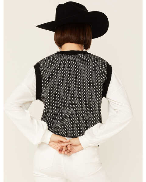 Image #3 - Molly Bracken Women's Geo Dot Sweater Vest, Black, hi-res