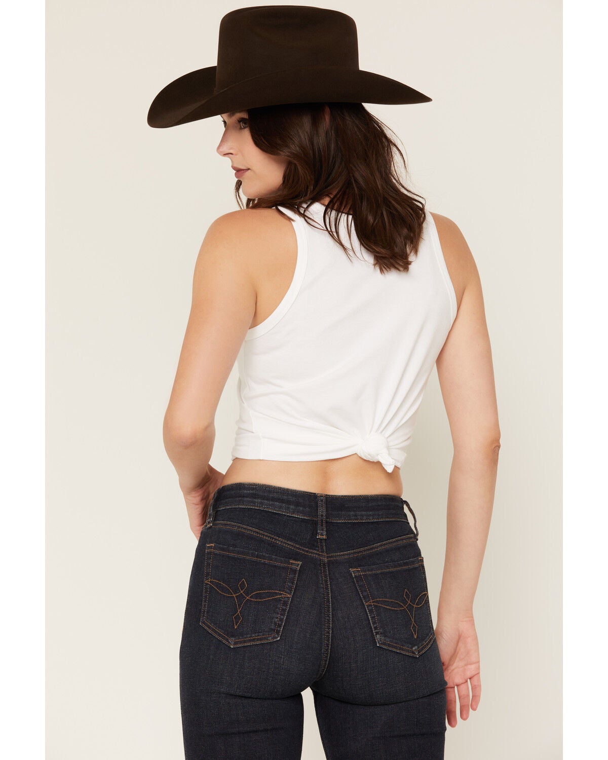 Image #4 - Girl Dangerous Women's Cowgirl Embroidered Tank, White, hi-res
