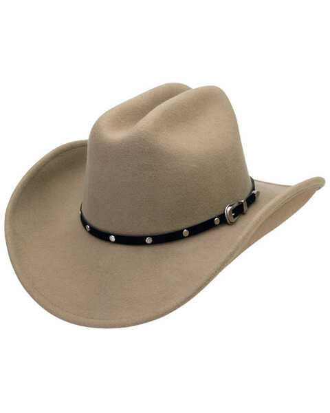 Silverado Men's Crushable Wool Cattleman Crown Hat, Putty, hi-res