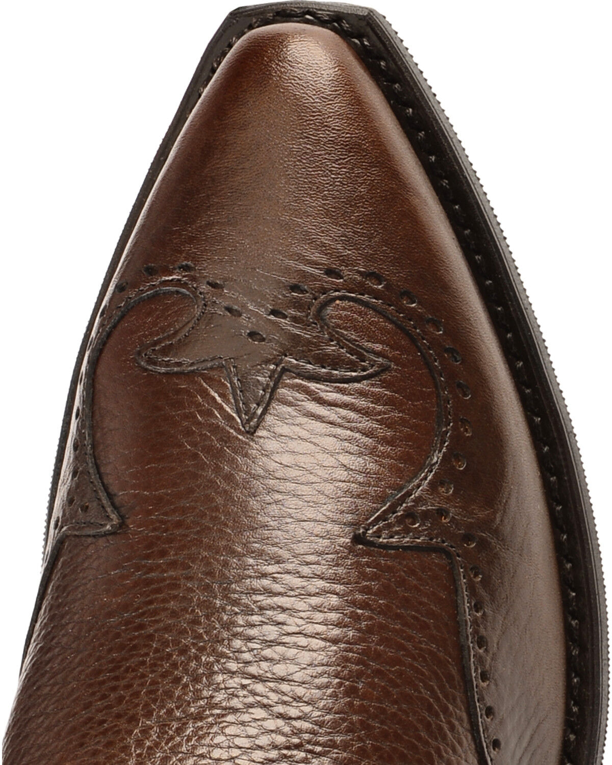 Image #6 - Abilene Western Wingtip Zipper Boots - Snip Toe, Chocolate, hi-res