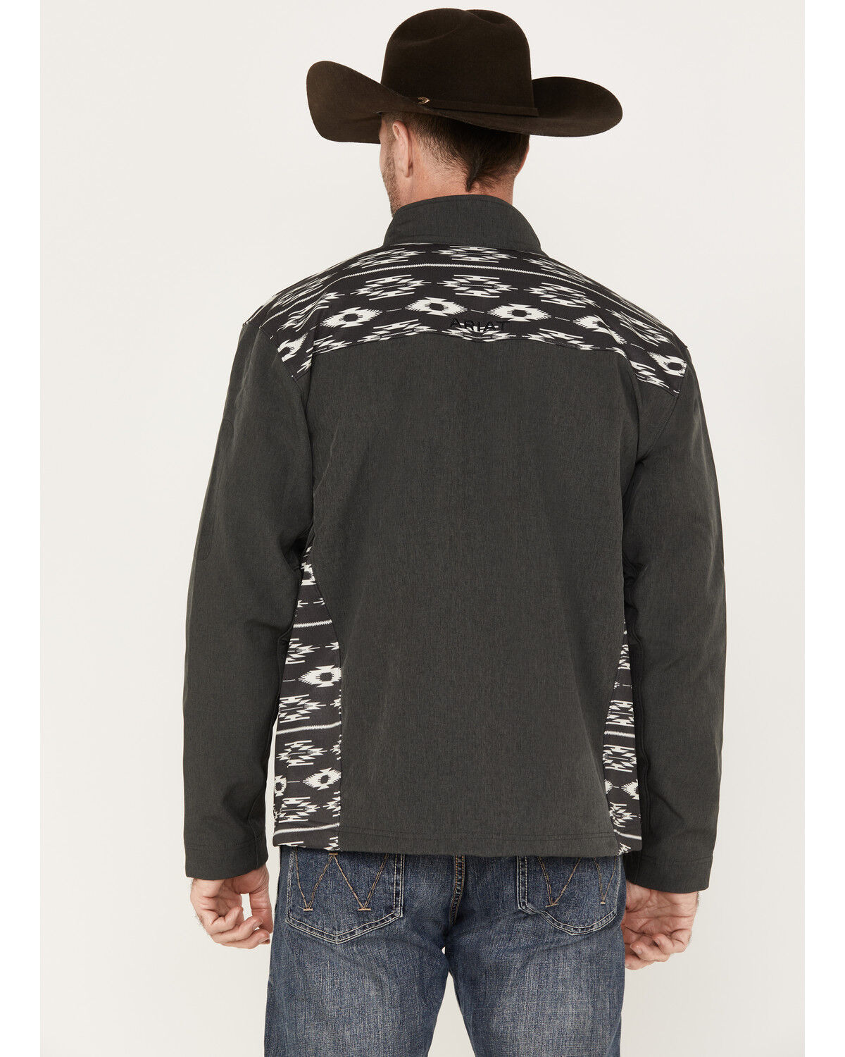 Image #4 - Ariat Men's Vernon 2.0 Chimayo Softshell Jacket, Charcoal, hi-res