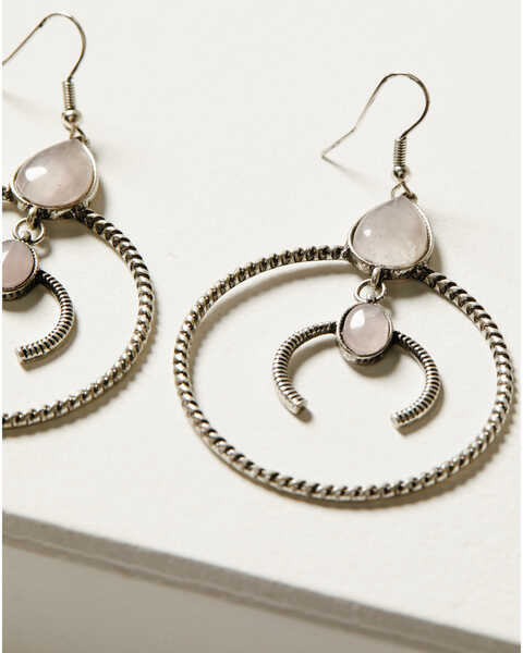 Image #2 - Shyanne Women's Moonbeam Crescent Hoop Earrings, Silver, hi-res