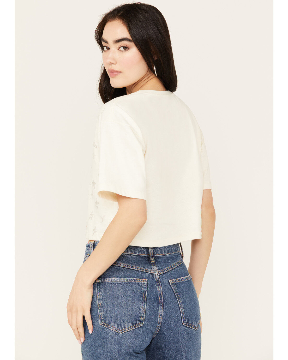 Image #4 - Shyanne Women's Americana Eagle Star Cropped Short Sleeve Graphic Tee, Cream, hi-res