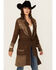 Image #2 - Stetson Women's Retro Long Sleeve Snap Cardigan, Brown, hi-res