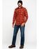 Wrangler Men's Orange 20X FR Long Sleeve Fashion Plaid Shirt - Big, Orange, hi-res