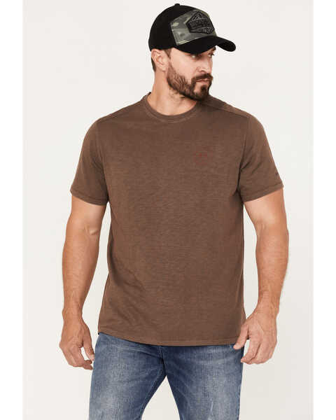 Brothers & Sons Men's Wood Logo Graphic T-Shirt , Brown, hi-res