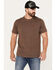 Image #1 - Brothers and Sons Men's Wood Logo Graphic T-Shirt , Brown, hi-res