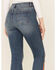 Driftwood Women’s Medium Wash Suede Patchwork Flare Jeans , Blue, hi-res