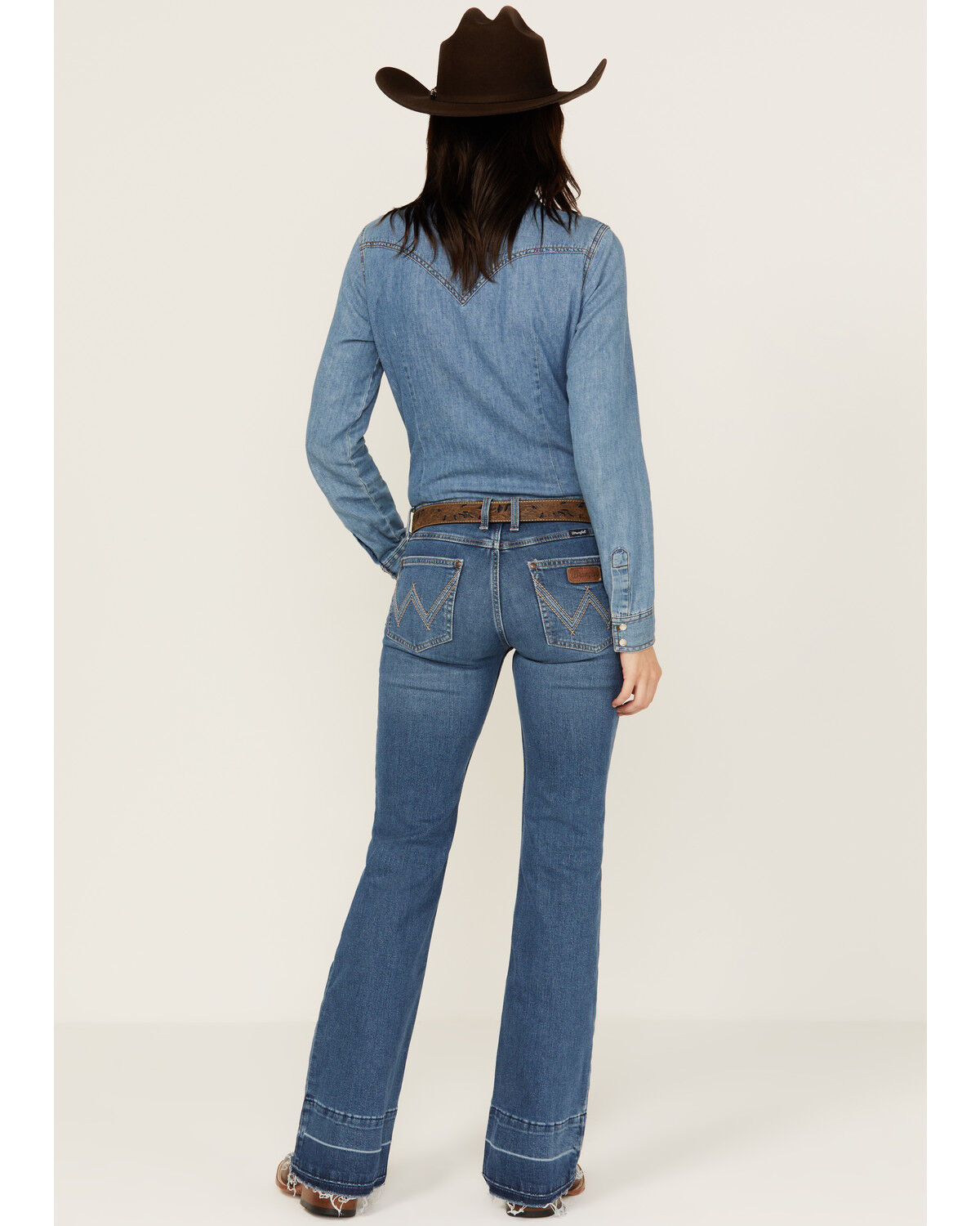 Image #3 - Wrangler Retro Women's Mae Medium Wash Mid Rise Stretch Trouser Jeans, Medium Wash, hi-res