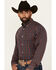 Image #2 - Ariat Men's Iker Plaid Print Long Sleeve Button-Down Western Shirt - Big, Navy, hi-res