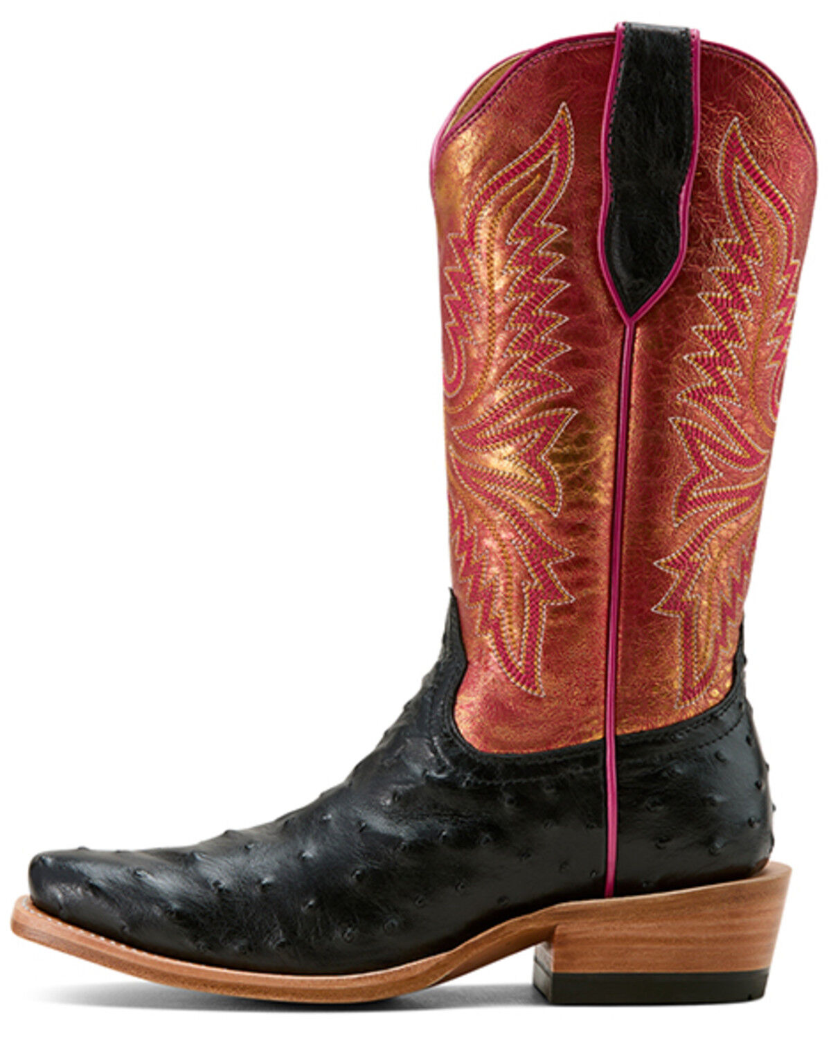 Image #2 - Ariat Women's Exotic Full Quill Ostrich Futurity Revival Western Boots - Square Toe, Black, hi-res