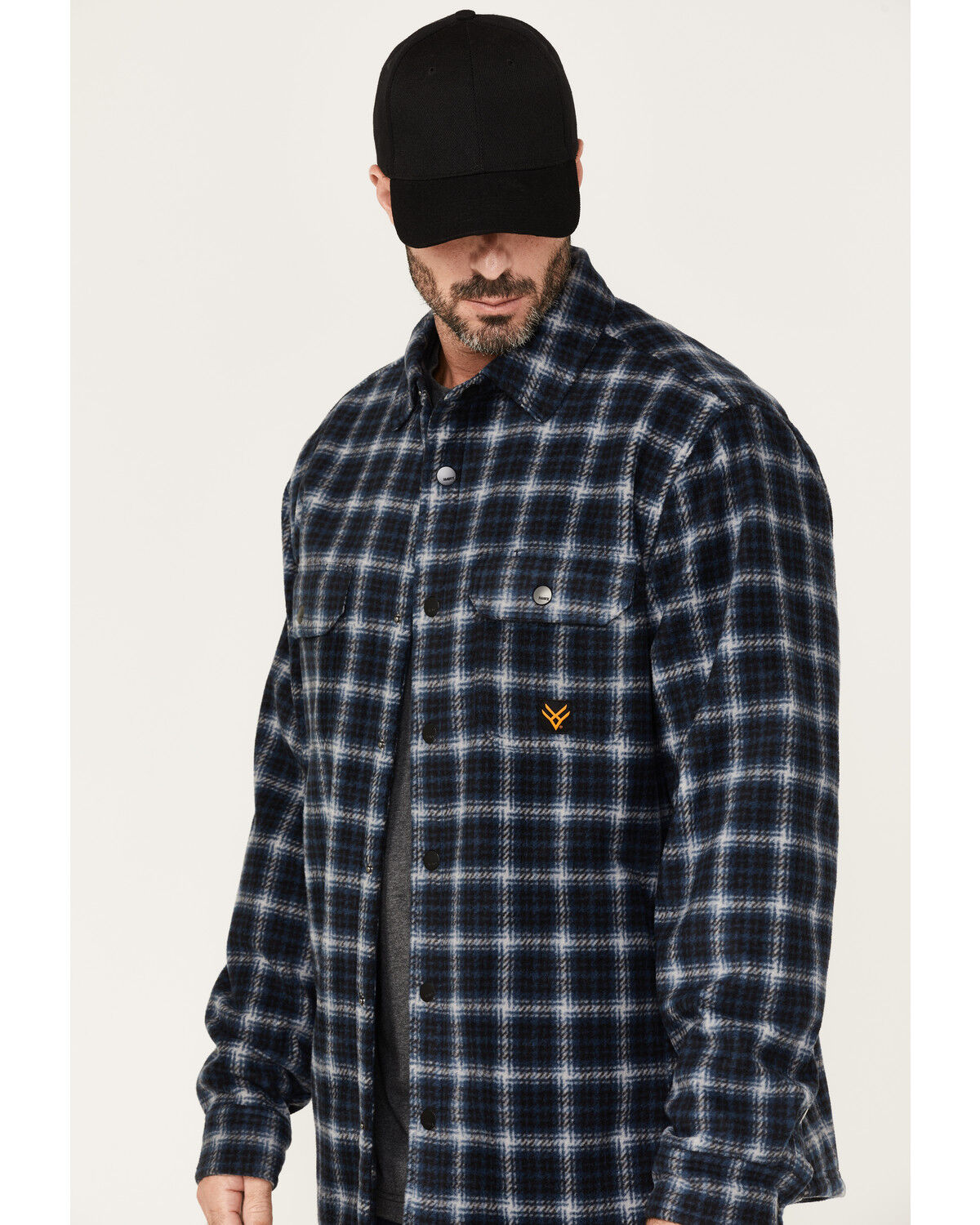 Image #2 - Hawx Men's Polar Fleece Shirt Jacket, Indigo, hi-res