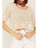 Image #3 - Sadie & Sage Women's Crochet Bestia Peplum Top, Natural, hi-res