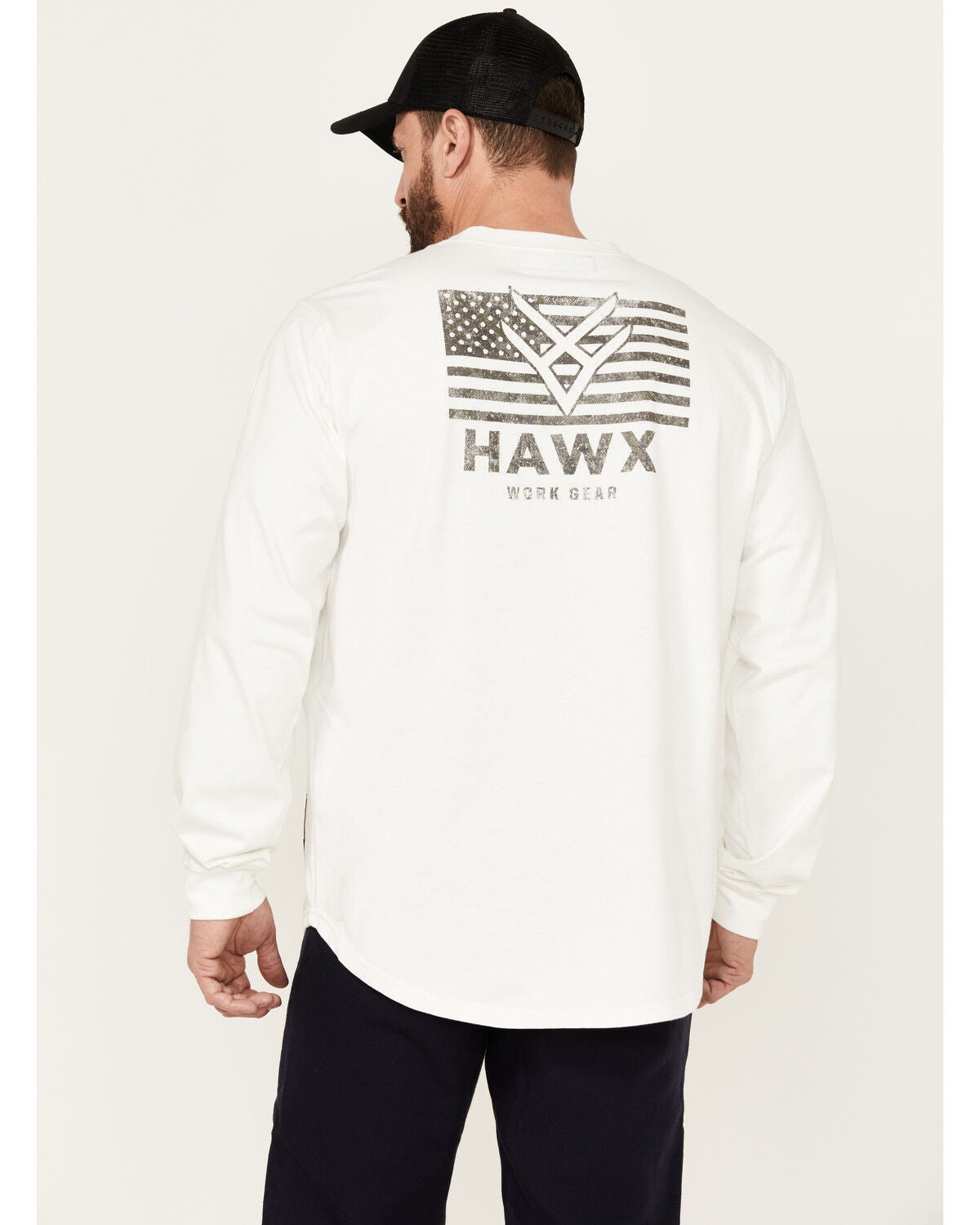 Image #1 - Hawx Men's FR Logo Long Sleeve Graphic T-Shirt, Natural, hi-res