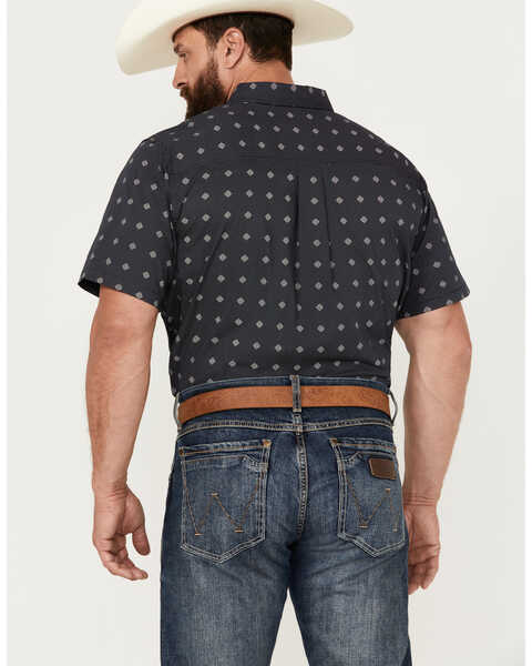 Image #4 - Cody James Men's Galaxy Geo Print Short Sleeve Button-Down Stretch Western Shirt, Navy, hi-res