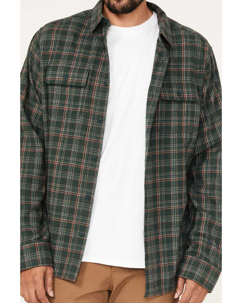 Image #3 - Brothers and Sons Men's Everyday Plaid Print Long Sleeve Button Down Western Flannel Shirt , Dark Green, hi-res