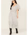 Image #1 - Stetson Women's Herringbone Midi Dress, White, hi-res
