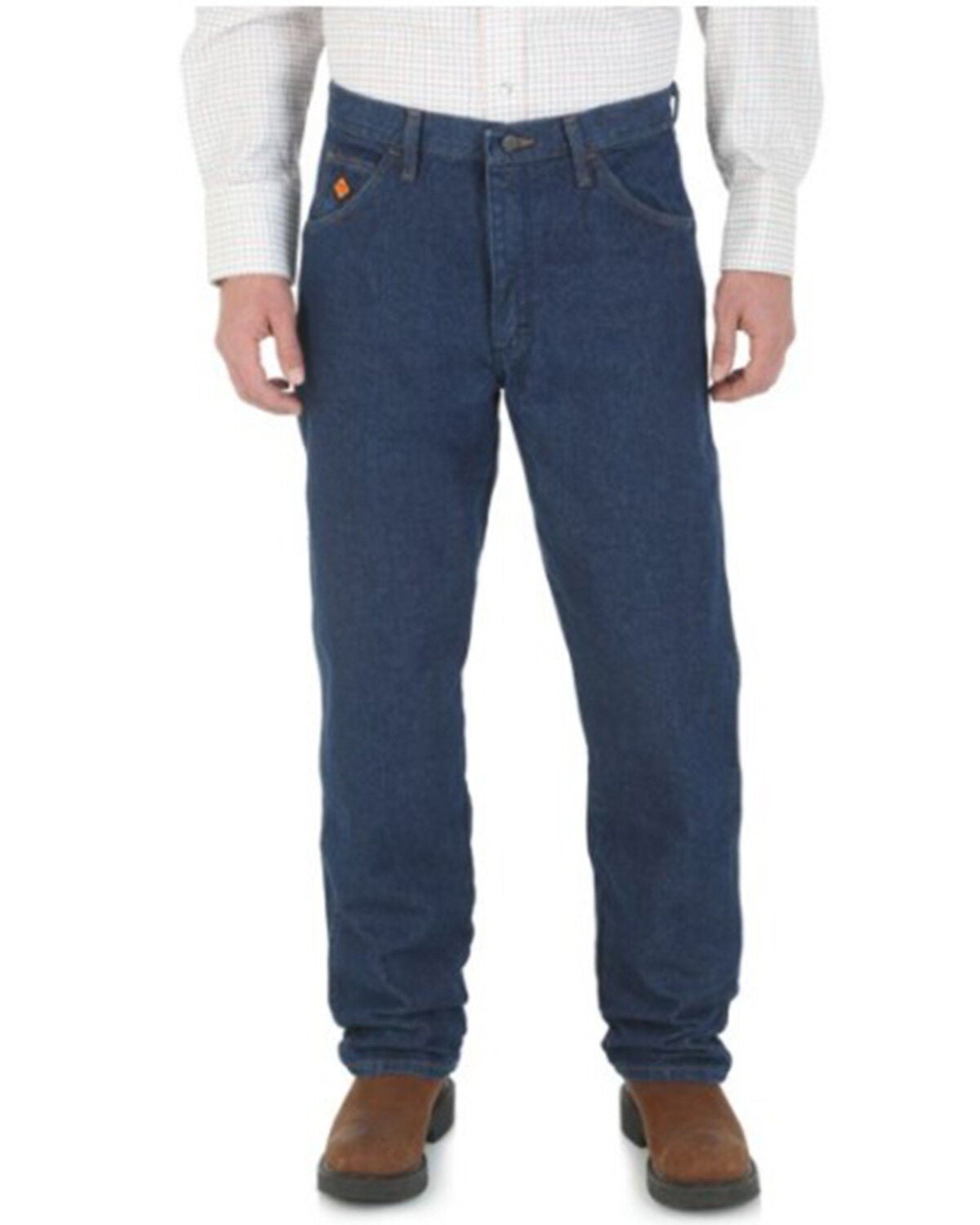 Wrangler Men's FR Relaxed Fit Work Jeans - Big, Blue, hi-res