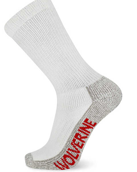 Wolverine Men's Steel Toe Crew Socks - 2 Pack, White, hi-res