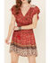 Angie Women's Ruffle Sleeve Tiered Dress, Red, hi-res