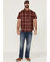 Image #2 - Brothers and Sons Men's Large Plaid Short Sleeve Button-Down Western Performance Shirt, Red, hi-res