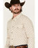 Image #2 - Gibson Trading Co Men's Firefly Geo Print Long Sleeve Snap Stretch Western Shirt, Cream, hi-res