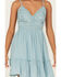 Image #2 - Shyanne Women's Bustier Tie Back Lace Mini Dress, Aqua, hi-res