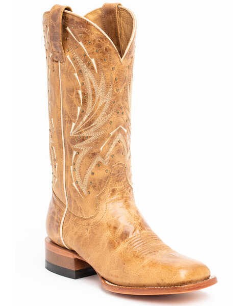 Image #1 - Shyanne Women's Hybrid Leather TPU Imogen Western Performance Boots - Broad Square Toe, Tan, hi-res