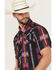 Image #2 - Rock & Roll Denim Men's Boot Barn Exclusive TEK Southwestern Striped Short Sleeve Snap Shirt, Black, hi-res