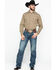 Cowboy Hardware Men's Double Diamond Print Long Sleeve Western Shirt , Tan, hi-res