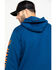 Hawx Men's Blue Logo Sleeve Performance Fleece Hooded Work Sweatshirt , Blue, hi-res